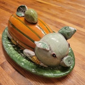 Vintage Horchow Pig Butter Dish